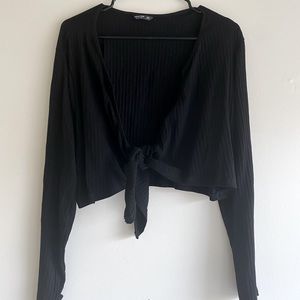 SHEIN black tie front crop top SZ 4xl